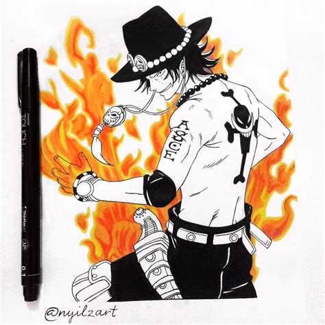 Portgas D Ace Hat Drawing