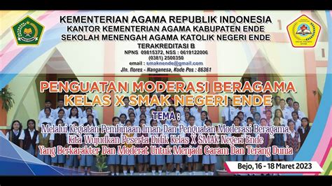 Pembinaan Iman Dan Penguatan Moderasi Beragama Siswa Kelas X SMAK