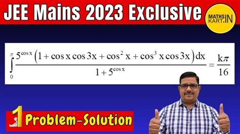 Definite Integral Problem Jee Main Maths Paper Solution St