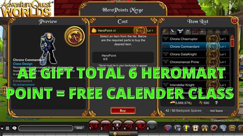 AQW AMAZING TOTAL FREE 6 HEROMART POINT FORM AE AUTO BUY CALENDER