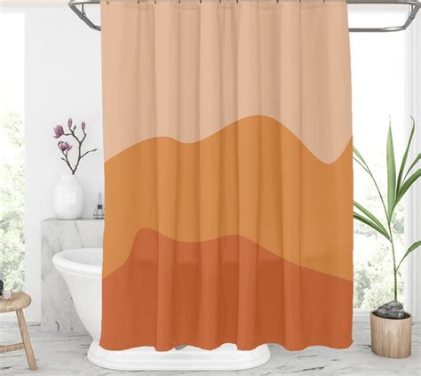 Burnt Orange Shower Curtain 72x72 Abstract Shower Curtains Etsy