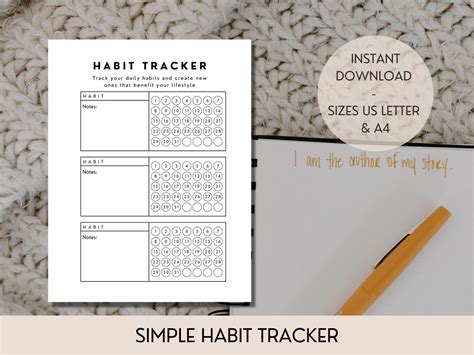 Simple Fillable And Printable Habit Tracker Monthly Habit Tracker