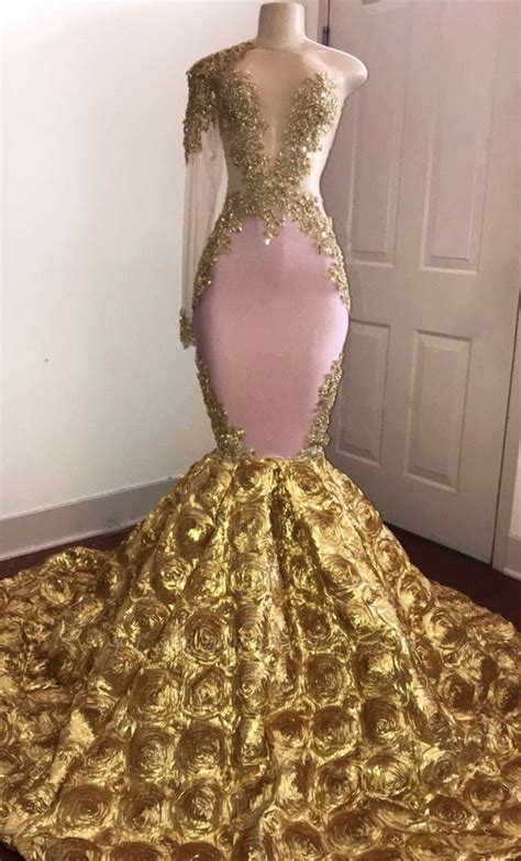 13+Black And Gold Mermaid Prom Dresses - Solo Hermosas