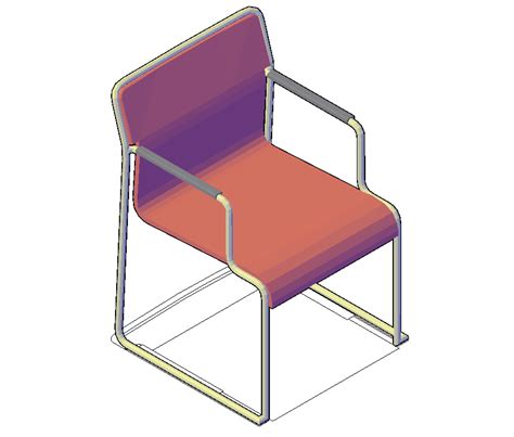 Sitting Chair 3d Model Detail Elevation Autocad File Cadbull