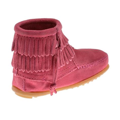 Minnetonka Moccasins 2295 Childrens Double Fringe Ankle Boot Hot