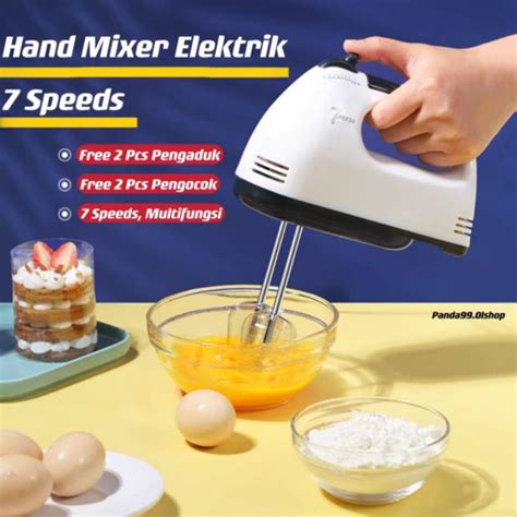 Jual Hand Mixer Elektronik Speeds Pengaduk Adonan Roti Kue Free