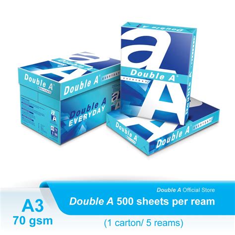 Double A A3 Paper 70gsm 1 Carton 5 Reams Shopee Malaysia