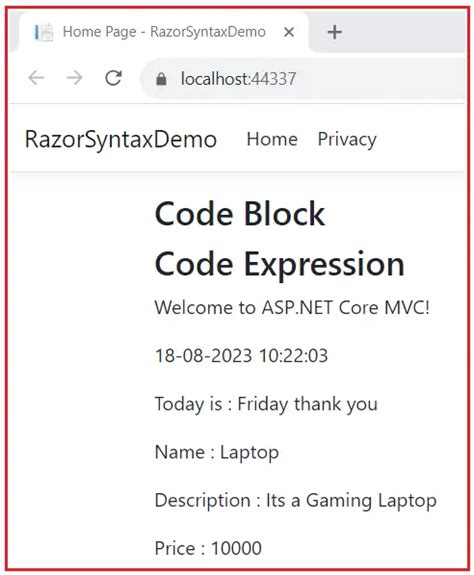Razor Syntax In Asp Net Core Mvc Dot Net Tutorials