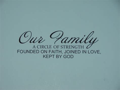 Our Family Faith Love God matte finish vinyl wall quote