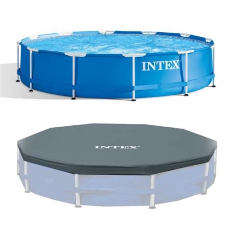 Intex 12 Foot X 30 In Above Ground Pool And Intex 12 Foot Round Pool Cover 2 Piece Frys Food