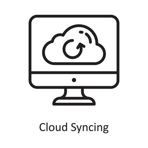 Cloud Syncing Vector Outline Icon Design Illustration Cloud Computing