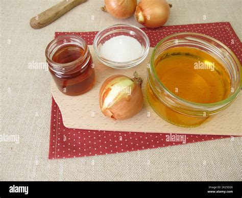 Fresh Onion Syrup Onion Juice In A Glass Jar Stock Photo Alamy