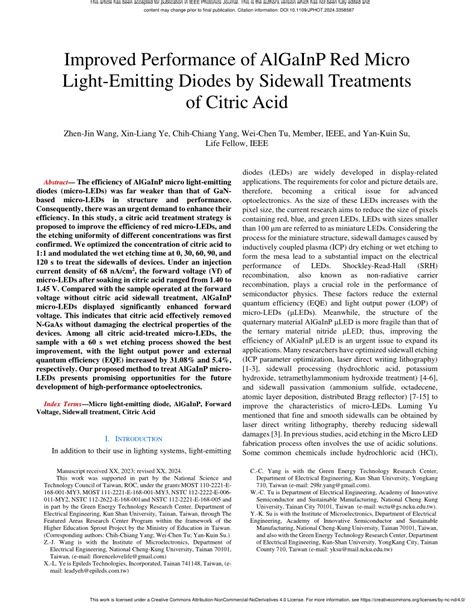 Pdf Improved Performance Of Algainp Red Micro Light Emitting Diodes