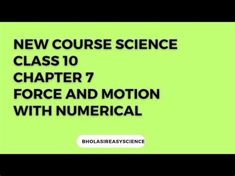 Force And Motion New Syllabus Class Youtube