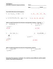 Quiz Review Prathik Docx Gse Algebra Ii Arithmetic Geometric