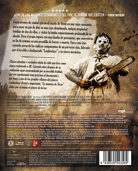 Carátula De La Matanza De Texas Edición 40º Aniversario Blu Ray