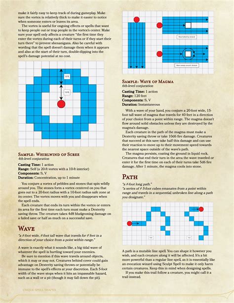 Unique Spell Shapes For Homebrew Dandd Spells Dungeons And Dragons