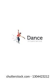 Lets Dance Logo Vector Design Dancer Stock Vector Royalty Free