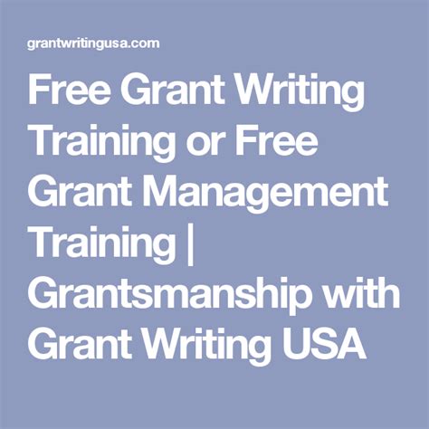 Free Grant Writing Training Or Free Grant Management Training