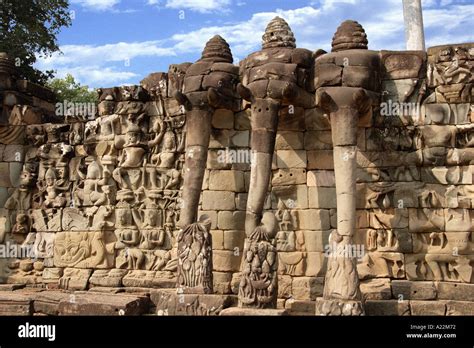 Elephant Terrace Angkor Wat Cambodia Stock Photo 3390577 Alamy