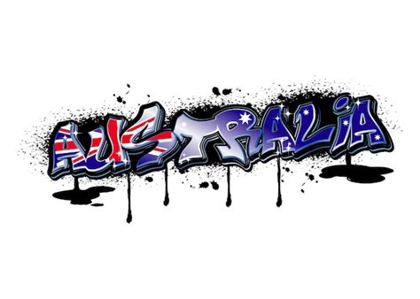 Premium Vector Australia Graffiti Lettering Typography Art Illustration