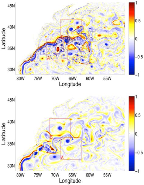 Relative Vorticity Fields Near The Ocean Surface Normalized By F For