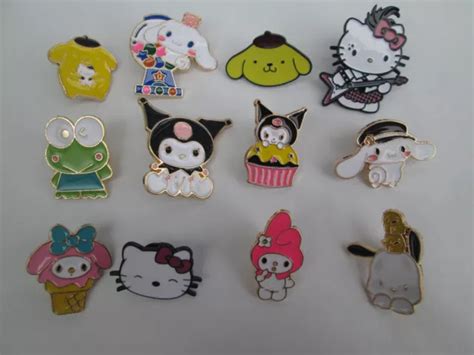 Metal Pin Badge Cinnamoroll Kuromi Hello Kitty Keroppi Melody Pompompurin £2 99 Picclick Uk