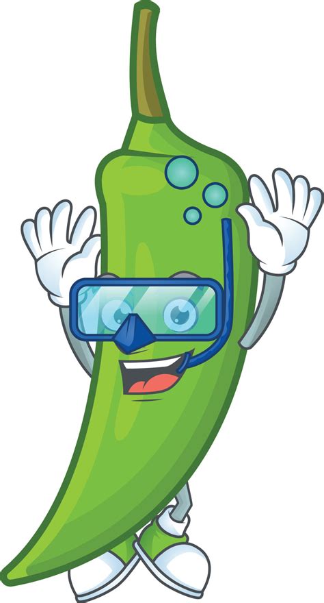 Green chili cartoon character 19893892 Vector Art at Vecteezy