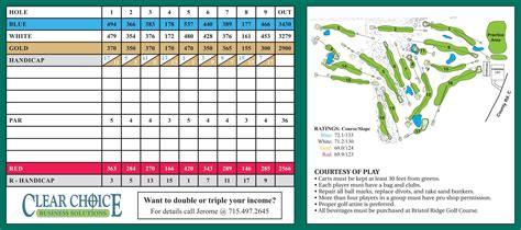 Scorecard — Bristol Ridge Golf Course