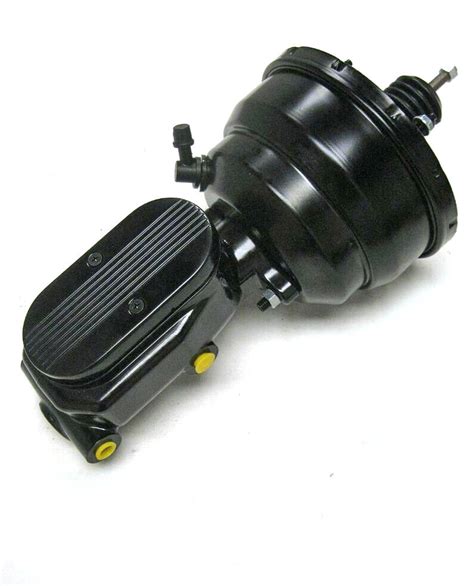 Dual Black Power Brake Booster Ball Milled Master Fairlane