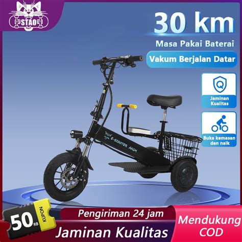 Jual Sepeda Listrik Dewasa Roda 3 Scooter Listrik Duduk Lipat Exotic