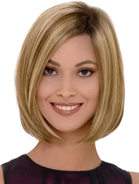 Royalfirst Blonde Bob Wigs For Women Short Straight Hair Wig Natural