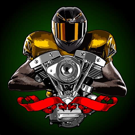 american football player with v twin engine 11222639 Vector Art at Vecteezy