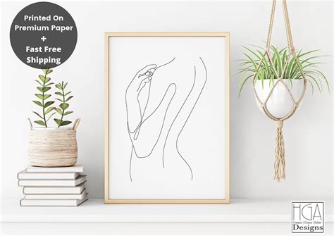 Printed Line Art Female Body Abstract Wall Art Minimalist Etsy