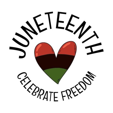 Juneteenth Feiern Das Runde Logodesign Der Freiheit Mit Herzen In Den