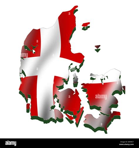 Outline Map And Flag Of Denmark Stock Photo Alamy