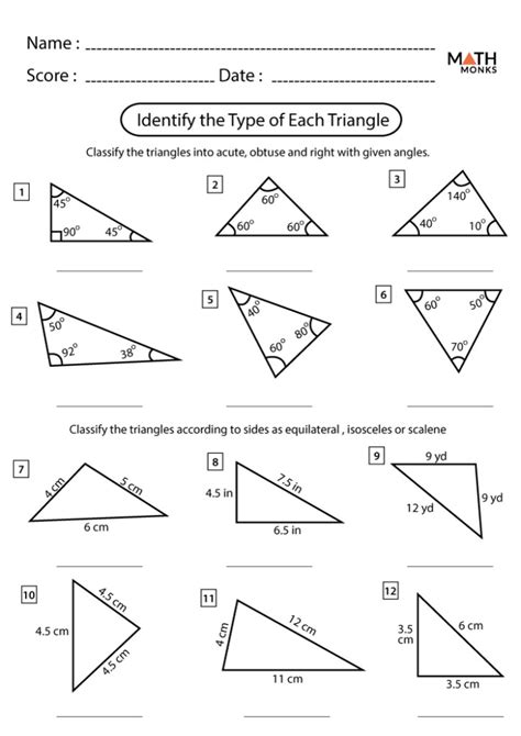 Classifying Triangle Worksheets Pdf