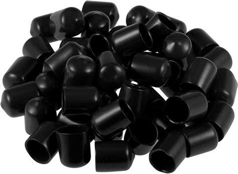 Uxcell 50pcs Rubber End Caps 15mm ID Vinyl Round End Cap Cover Screw