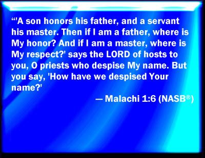 Bible Verse Powerpoint Slides for Malachi 1:6