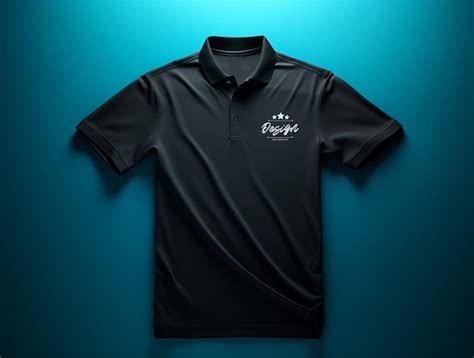 Premium PSD | Black polo shirt mockup psd