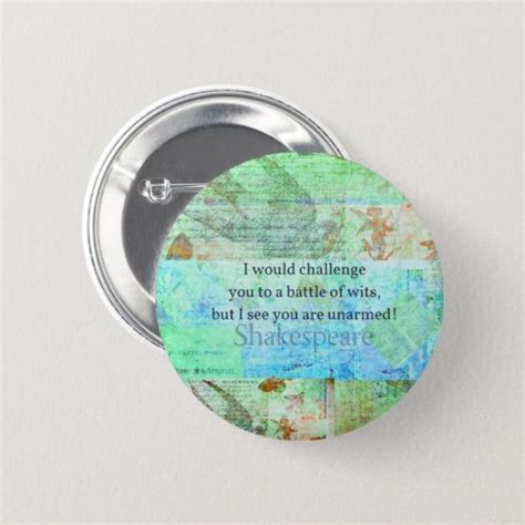 Funny Shakespeare Insult Quotation Elizabethan Art Button Zazzle