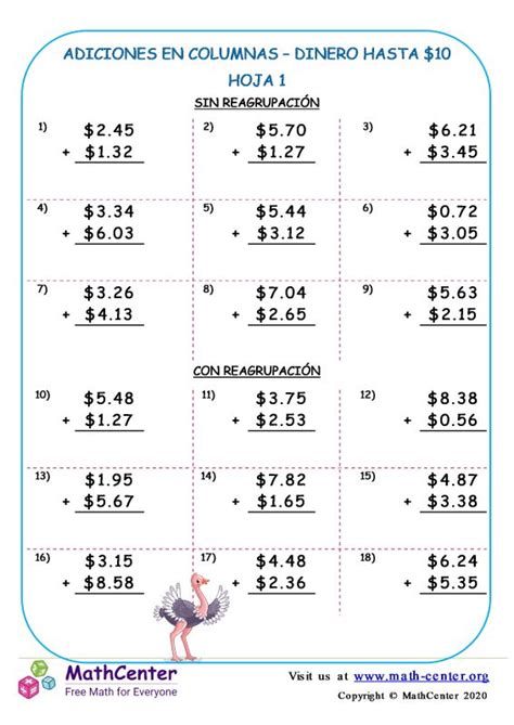 Math Center Cuarto Grado Hojas De Trabajo Sumar Decimales Hojas De