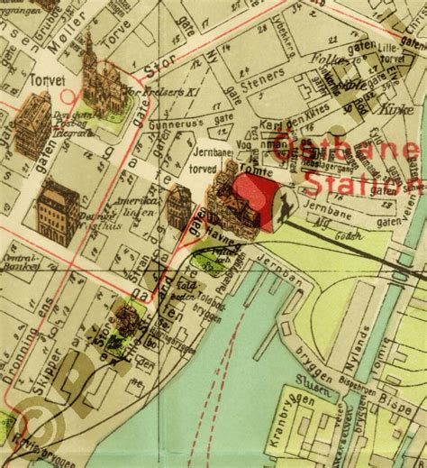 Pharus Pharus Historischer Stadtplan Kristiania 1921