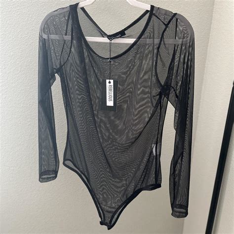 Women S Black Bodysuit Depop