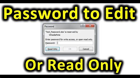 How To Password Protect Excel And Word Docs Allowing Read Only Access Microsoft Office Youtube