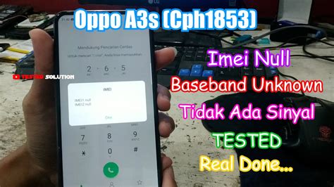 Oppo A S No Null Imei Signal Baseband Unknown