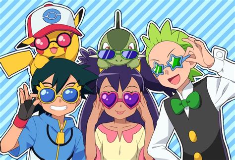 Ash Satoshi Pokémon Pikachu Iris Pokémon Axew Cilan Dento