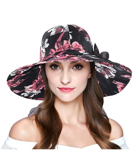 Womens Foldable Wide Brim Sun Hat Summer Outdoor Floppy Beach Cap