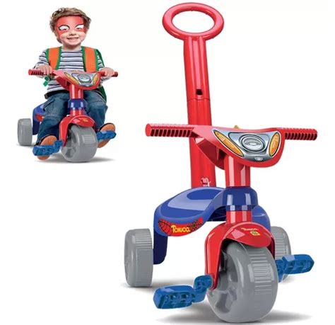 Triciclo Infantil Empurrador Her I Homem Super Teia Aranha Frete Gr Tis