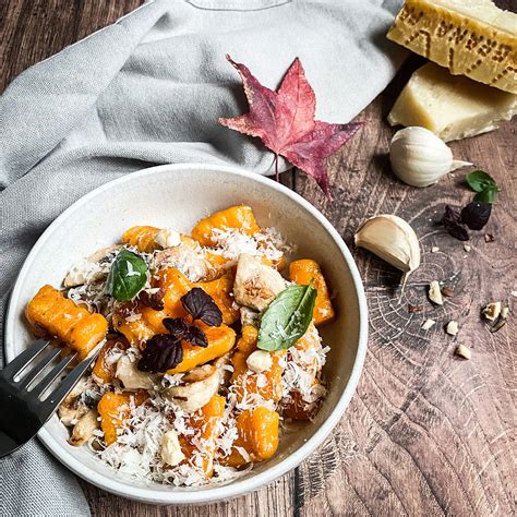 Gnocchis De Patate Douce Noisettes Champignons Parmesan